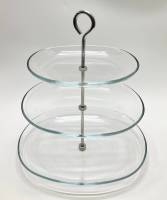 Фруктовница, стекло, металл, 3 яруса