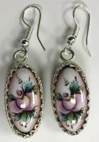 Серьги "Финифть", серебрение (сост. на фото)