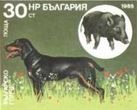 (1985-124) Марка Болгария "Болгарская гончая"   Охотничья собака III O