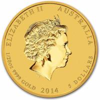 (,) Монета Австралия 2014 год 5 долларов   Биметалл (Платина - Золото)  UNC