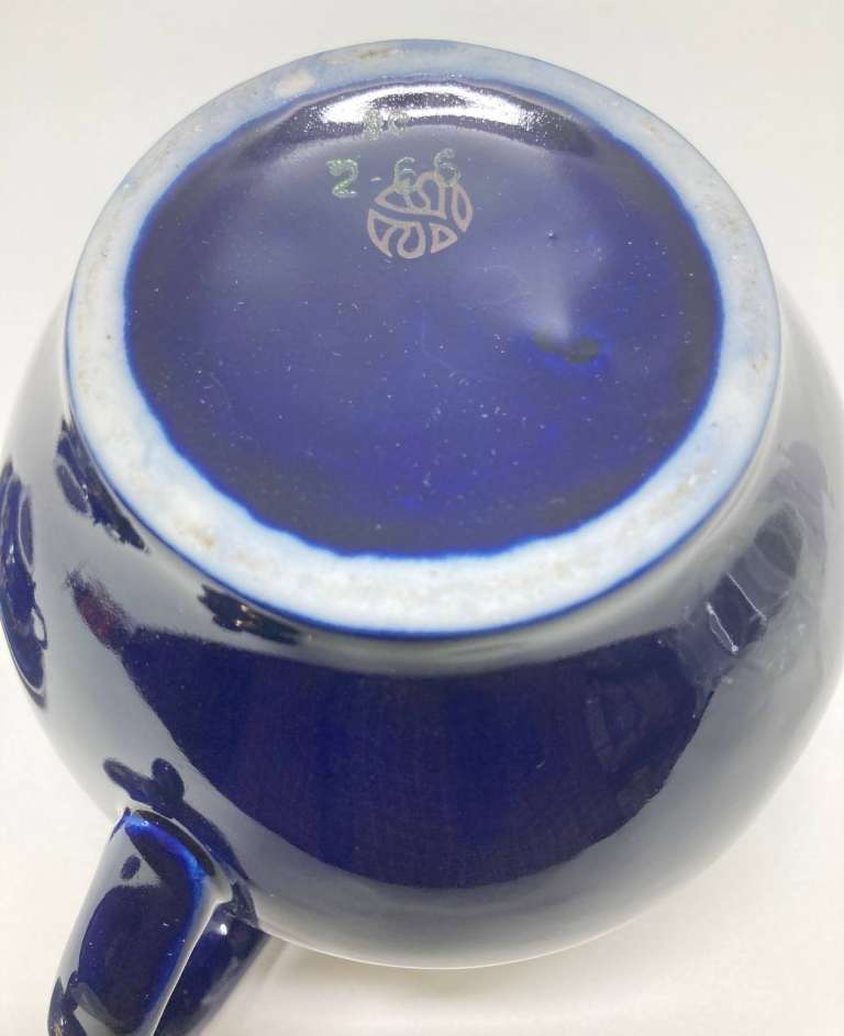 Чайник заварочный + чайная пара, Бронницы, кобальт, позолота