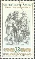 (1979-048) Марка Болгария "Три крестьянина"   Графика А. Дюрера III Θ