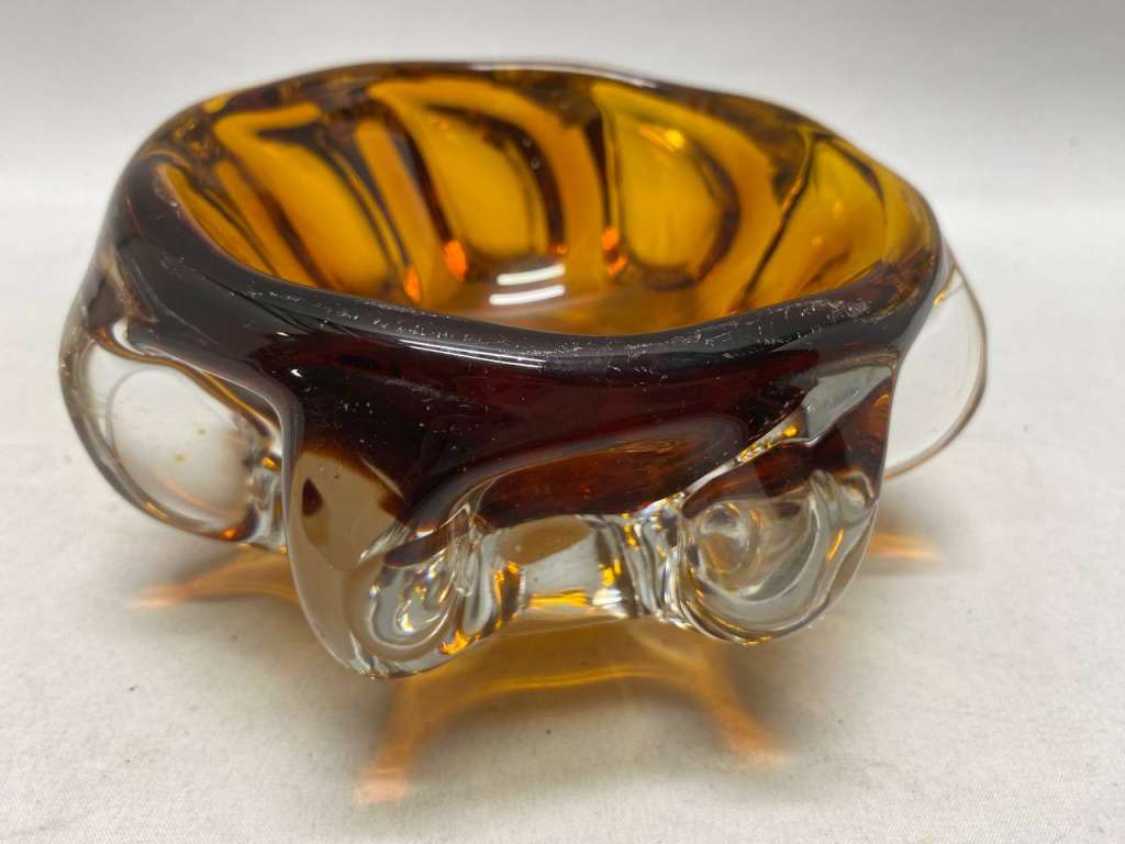 Ваза конфетница цветное стекло СССР