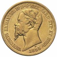 (№1850km146.1) Монета Италия 1850 год 20 Lire (Витторио Эмануэле II)
