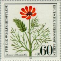 (1980-019) Марка Германия (ФРГ) "Адонис летний"    Растения под защитой III O