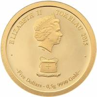() Монета Токелау 2015 год 5 доллара ""  Биметалл (Серебро - Ниобиум)  UNC