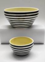 Салатники 2 шт черные полоски Кировский фаянс СССР винтаж 1950-е