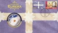 (2004) Монета Австралия 2004 год 5 долларов "Битва у форта Эврека 150 лет"  Медь-Никель  Буклет с ма