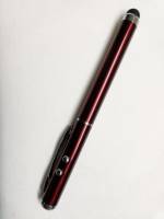 Стилус ручка с фонариком и лазерной указкой металл бордовый красный цвет