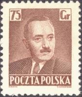 (1950-032) Марка Польша "Б. Берут (Коричневая)"   Президент Б. Берут (1892-1956) (Стандартный выпуск