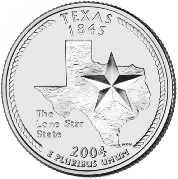 (028p) Монета США 2004 год 25 центов &quot;Техас&quot;  Медь-Никель  UNC