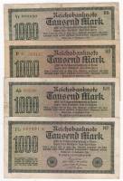 1922-23 4 штуки по 1000 марок Набор банкнот Германия Разные виды водяных знаков  Выпуск №3  VF