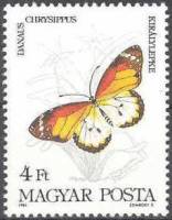 (1984-028) Марка Венгрия "Данаида хризипп"    Бабочки II Θ