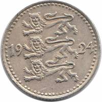 (1924) Монета Эстония 1924 год 1 марка   Медь-Никель  XF