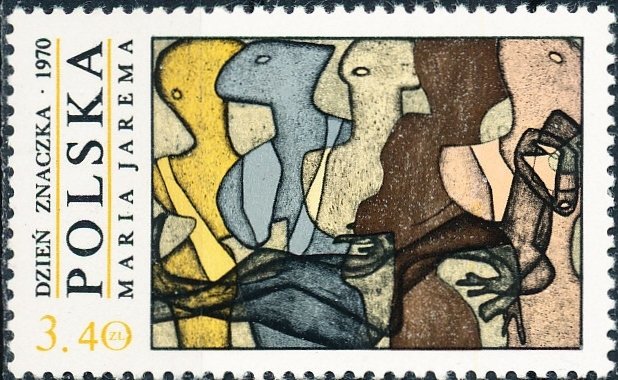 (1970-052) Марка Польша &quot;Выражения&quot;    День почтовой марки. Современная живопись III Θ