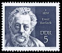 (1970-001) Марка Германия (ГДР) "Барлах Эрнст"    Знаменитости III Θ