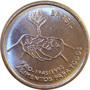  Монета Бразилия 1995 год 100     Сталь  UNC