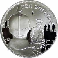(2008) Монета Каймановы острова 2008 год 10 долларов "Кайзеровский солдат"  Серебро Ag 925  PROOF