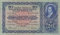 (№1952P-39t.3) Банкнота Швейцария 1952 год "20 Franken/Francs/Franchi" (Подписи:  Müller  Keller  Bl