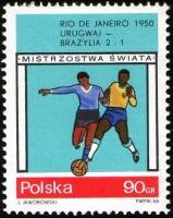 (1966-016) Марка Польша "Рио-де-Жанейро 1950"   ЧМ по футболу 1982, Испания III Θ