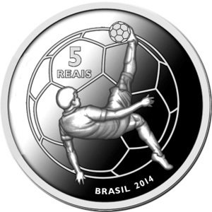  Монета Бразилия 2014 год 50     Биметалл (Серебро - Ниобиум)  UNC
