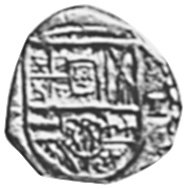 (№1627km94.1) Монета Испания 1627 год 1 Escudo (Мадриде Короновали М В Р)