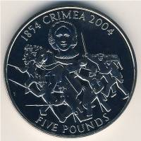 () Монета Остров Олдерни 2004 год 5 фунтов ""   PROOF