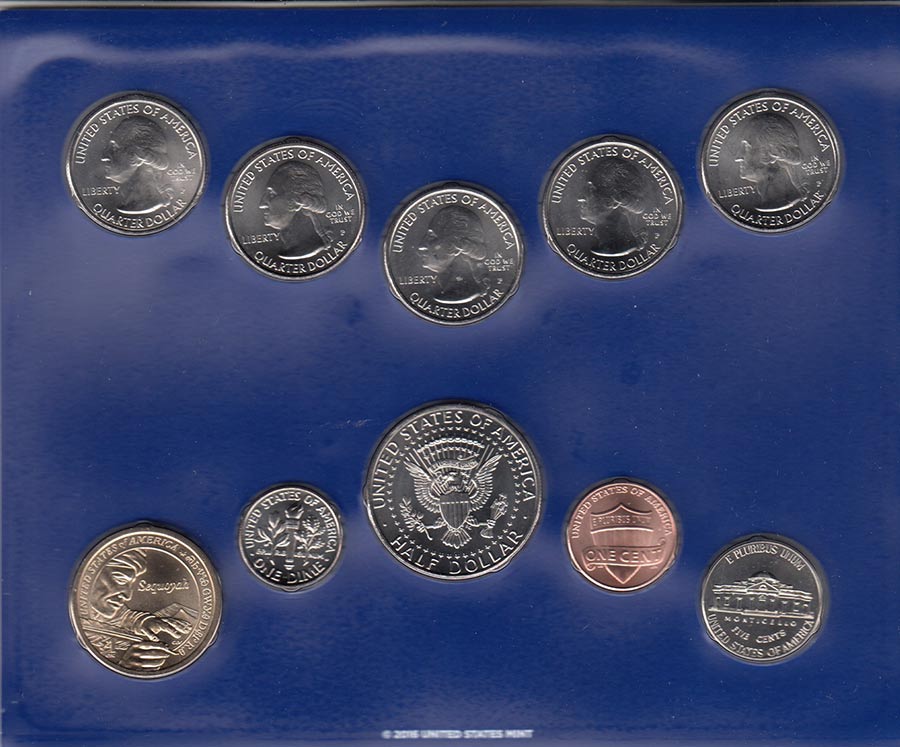 (2017pd, 20 м.) Набор США 2017 год   UNC