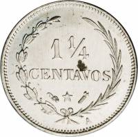 (№1882km6) Монета Доминиканская Республика 1882 год 1frac14; Centavo