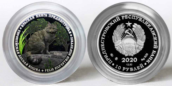 (2020) Монета Приднестровье 2020 год 10 рублей &quot;Европейская лесная кошка&quot;  Серебро Ag 925  PROOF