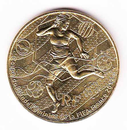 (2019) Монета Франция 2019 год 1/4 евро &quot;ЧМ по футболу среди женщин 2019, Вариант 2&quot;  Бронза  UNC