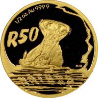 (№2005km424) Монета Южная Африка 2005 год 50 Rand (Натура - погружной Бегемот)