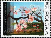 (1973-035) Марка Польша "Фруктовый сад"    Охрана окружающей среды III O