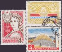 1965-070-72  Серия Набор марок (3 шт) СССР  Прибалтийские республики 25 лет II Θ