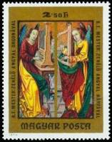 (1973-081) Марка Венгрия "Ангелы с лютней и органом"    Картины неизвестных венгерских мастеров II Θ