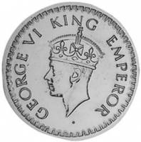 (№1938km553A(A553)) Монета Индия 1938 год frac12; Rupee (Оттиск. Мул)