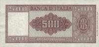 (№1947P-80a.1) Банкнота Италия 1947 год "500 Lire" (Подписи: Einaudi-Urbini)
