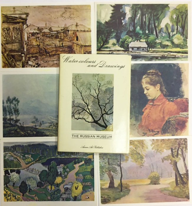 Набор открыток &quot;Акварели и рисунки&quot; 16 шт., 1972 г.
