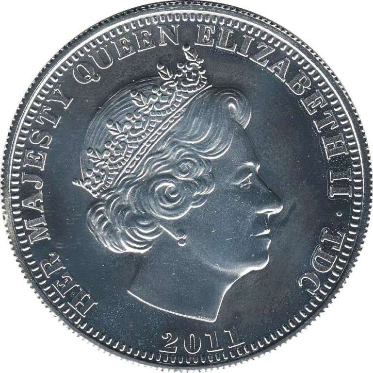 (2011) Монета Тристан да Кунья 2011 год 1 крона &quot;Свадьба принца Вильяма и Кейт Миддлтон&quot;  Серебрение