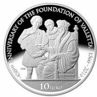 (№2016) Монета Мальта 2016 год 10 Euro (450-летию Валетта)