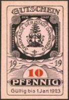 (№1919) Банкнота Германия 1919 год "10 Pfennig"