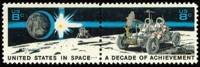 (№1971-1046) Лист марок США 1971 год "Десятилетие Достижением Космоса", Гашеный