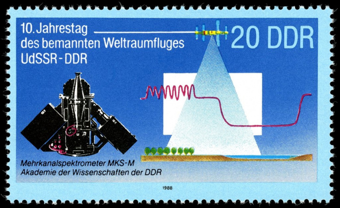 (1988-062a) Лист (4 м 2х2) Германия (ГДР) &quot;Многоканальные спектрометры (1)&quot;    Космический полет ССС