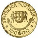 () Монета Португалия 1989 год 100 эскудо ""  Биметалл (Платина - Золото)  UNC