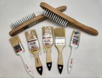 Щетки пятирядные металл (карщетка) 2 шт Кисти флейцевые 40 Beorol и 50 Biber- 5 шт