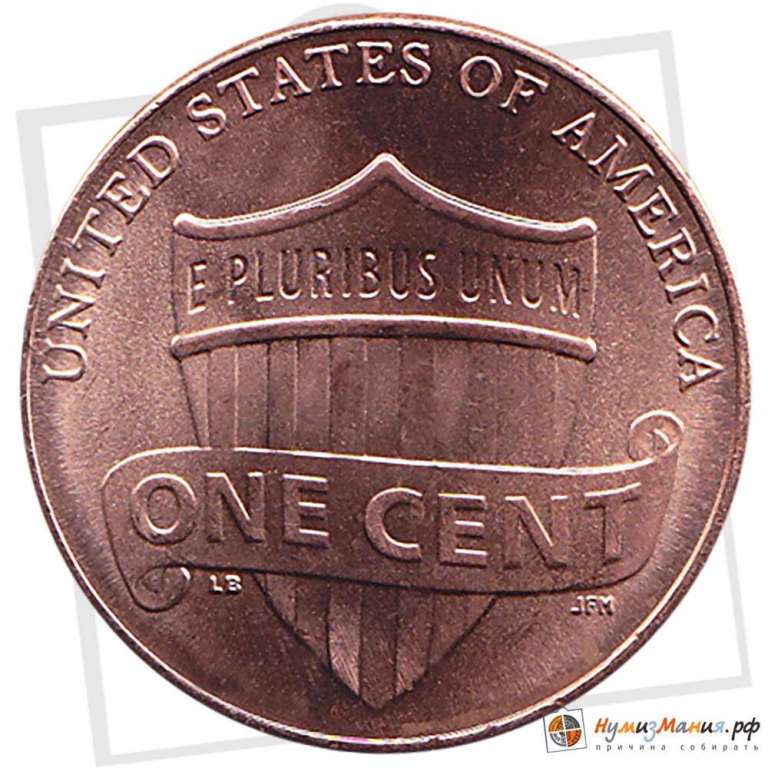(2012) Монета США 2012 год 1 цент   Авраам Линкольн, Щит Цинк, покрытый медью  UNC