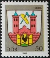 (1985-021) Марка Германия (ГДР) "Зуль"    Герб города III Θ