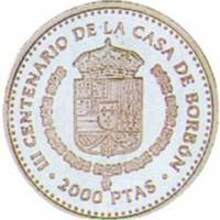 () Монета Испания 1997 год 2000 песет ""  Биметалл (Серебро - Ниобиум)  UNC