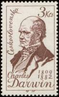 (1959-047) Марка Чехословакия "Чарльз Дарвин"    150 лет со дня рождения Ф. Гайдна, 150 лет со дня р