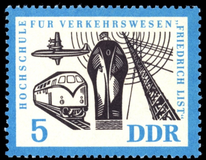(1962-051) Марка Германия (ГДР) &quot;Транспорт&quot;    Университет транспорта III O
